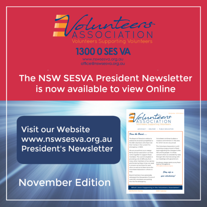 NSW SES President's Newsletter November 2019